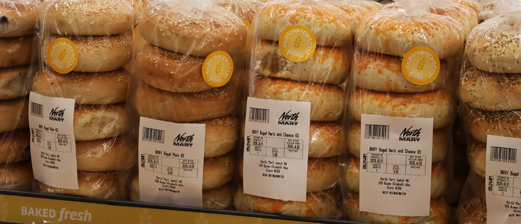 packages of fresh bagels